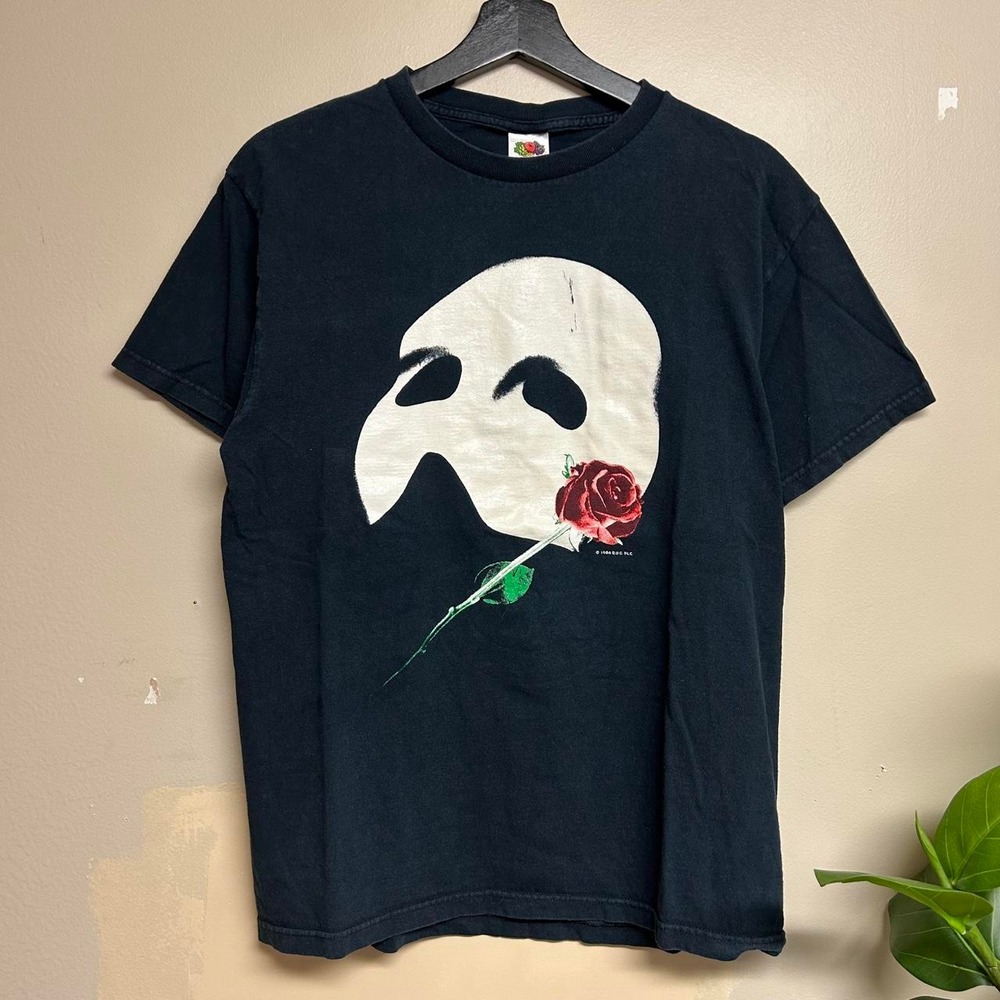 Vintage Fruit of the Loom Phantom of the Opera Shirt Mens M Black 00s Broadway